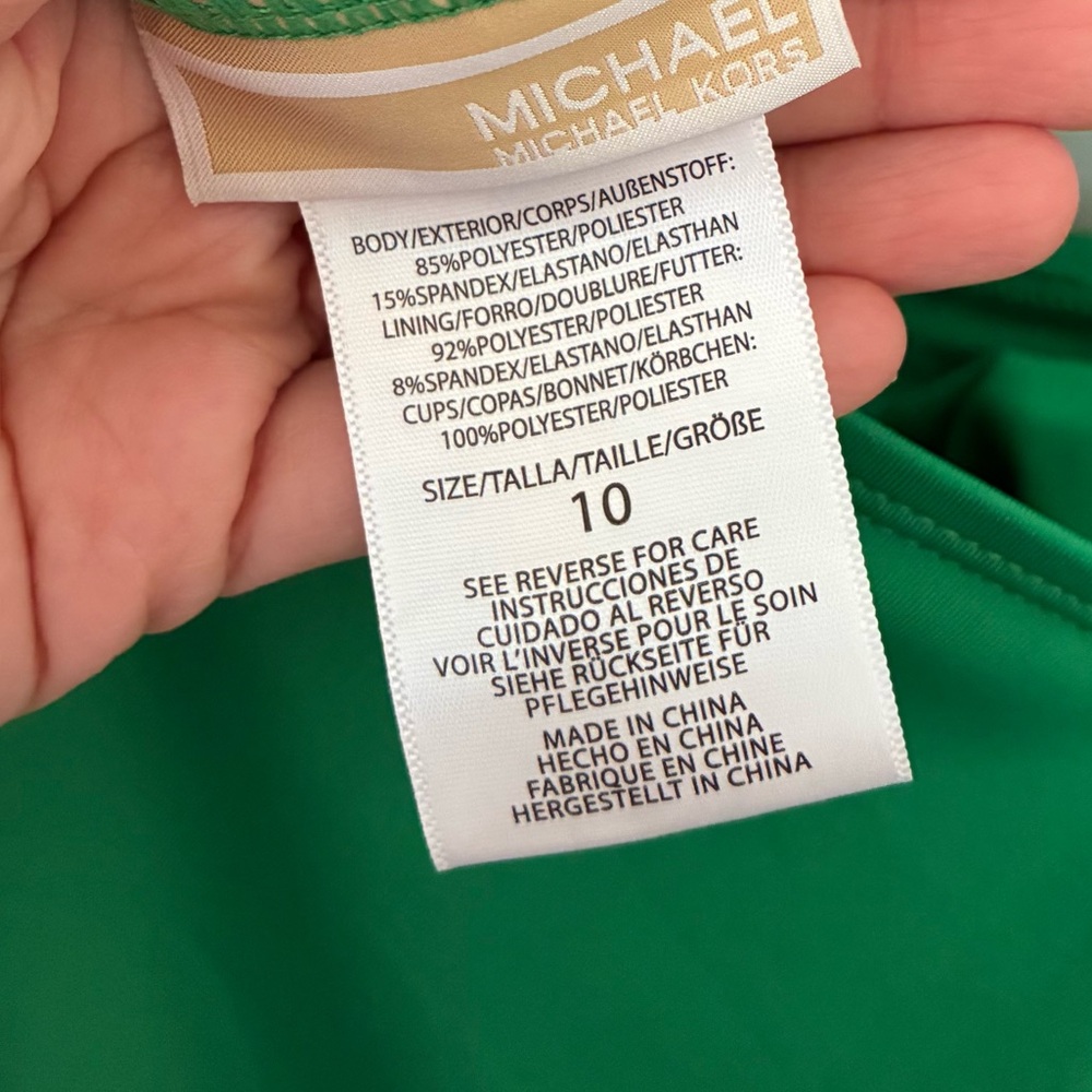 MICHAEL KORS Women’s One Piece Swimsuit with Gold Accent Size 10 - Picture 7 of 11